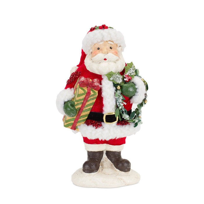 Melrose Santa Figurine/Pine Tree/Present Accents, Set of 3, Red/White