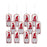 Melrose Glass Snowflake Gnome Tree Ornament, Set of 12, Red/White - 83315DS