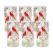 Melrose Frosted Glass Votive Holder/Beaded Cardinal Bird Design, Set o - 83373DS