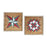 Melrose Wood Framed Vintage Quilt Square Wall Plaque, Set of 2, Brown - 83384DS
