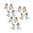 Melrose Winter Bird Figurine/Stocking Hat, Set of 12, White/Green/Red - 83392DS
