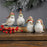 Melrose Winter Bird Figurine/Stocking Hat, Set of 12, White/Green/Red