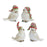 Melrose Winter Bird Figurine/Stocking Hat, Set of 12, White/Green/Red