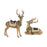 Melrose Holiday Deer Figurine/Gold Accents, Set of 2, Brown/Black - 83393DS