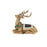 Melrose Holiday Deer Figurine/Gold Accents, Set of 2, Brown/Black