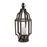 Melrose International Open Wood Lantern/Glass Hurricane, Brown/Black - 83412DS