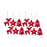 Melrose Modern Shape Ornament/Snowflake Print, Set of 12, Red/White - 83449DS