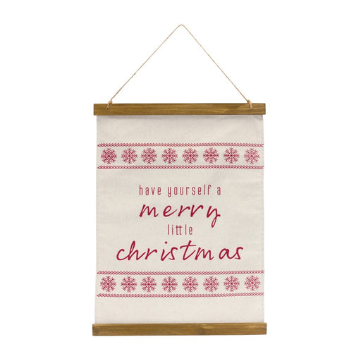 Melrose International Merry Christamas Wall Banner 20"H, Cream/Red - 83452DS