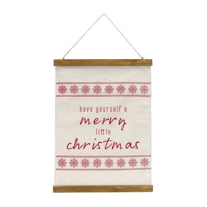 Melrose International Merry Christamas Wall Banner 20"H, Cream/Red - 83452DS