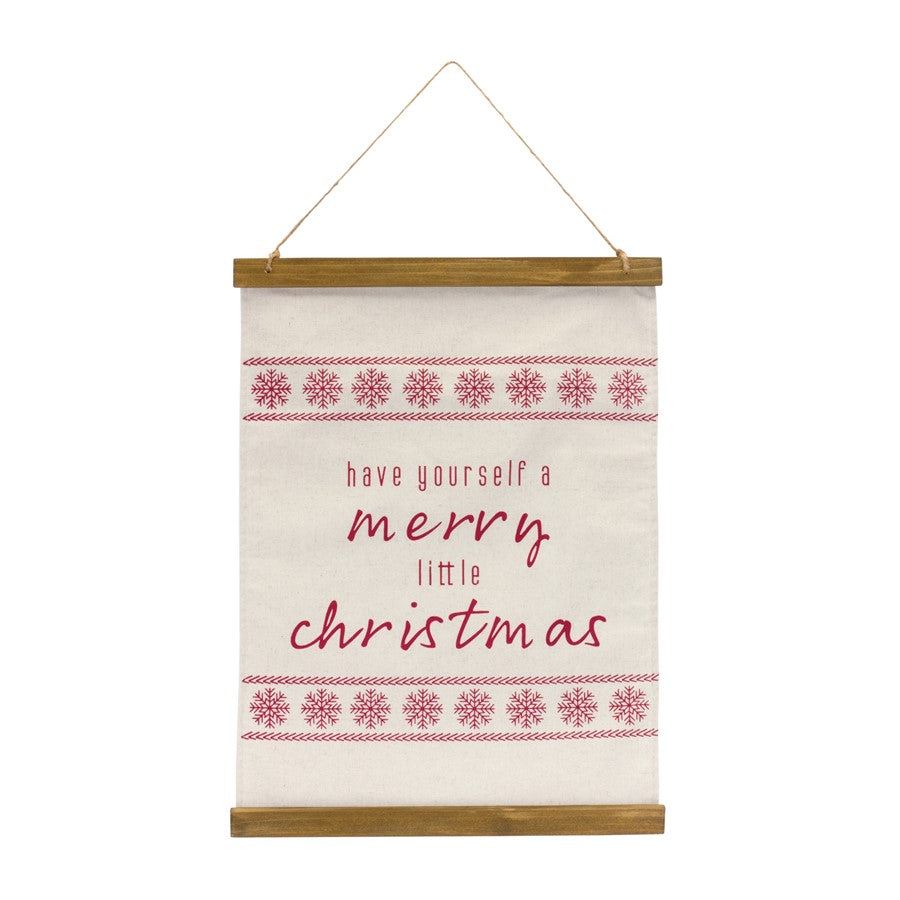 Melrose International Merry Christamas Wall Banner 20"H, Cream/Red - 83452DS
