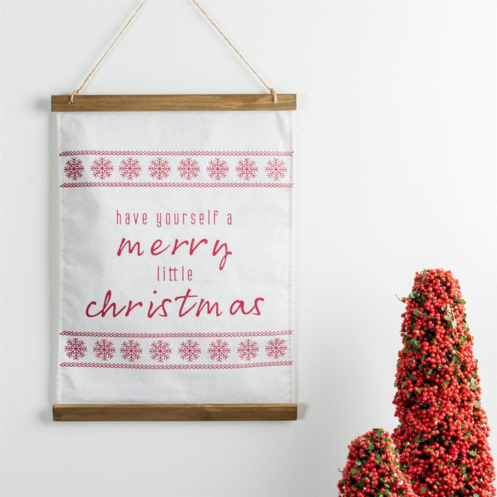 Melrose International Merry Christamas Wall Banner 20"H, Cream/Red