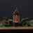 Melrose LED Snow Globe Lantern/Cardinal Bird Branch 13"H, Bronze/Red/G