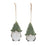 Melrose Terra Cotta Gnome/Pine Tree Hat Ornament, Set/2, White/Green