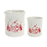 Melrose Ceramic Crock/Snowy House Scene, Set of 4, White/Red