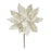 Melrose Ivory Velvet Poinsetta Stem/Gold Bead Accents, Set of 6, White
