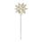 Melrose Ivory Velvet Poinsetta Stem/Gold Bead Accents, Set of 6, White