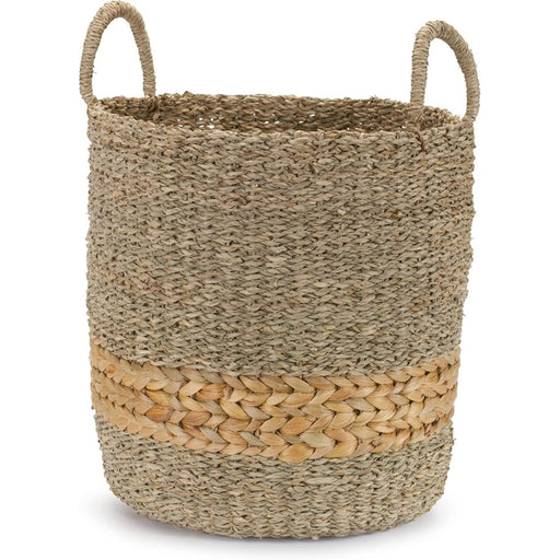 Melrose Woven Seagrass Basket/Wicker Accent, Set of 2, Tan
