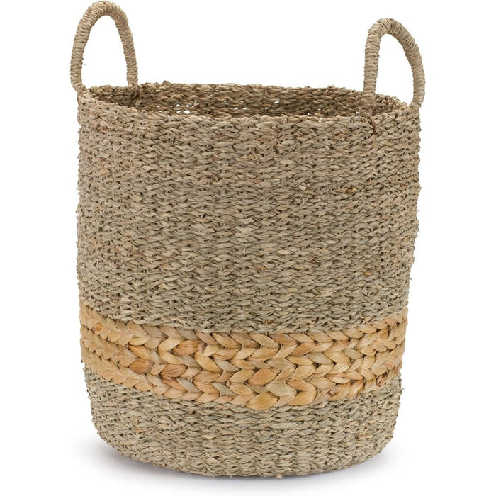 Melrose Woven Seagrass Basket/Wicker Accent, Set of 2, Tan