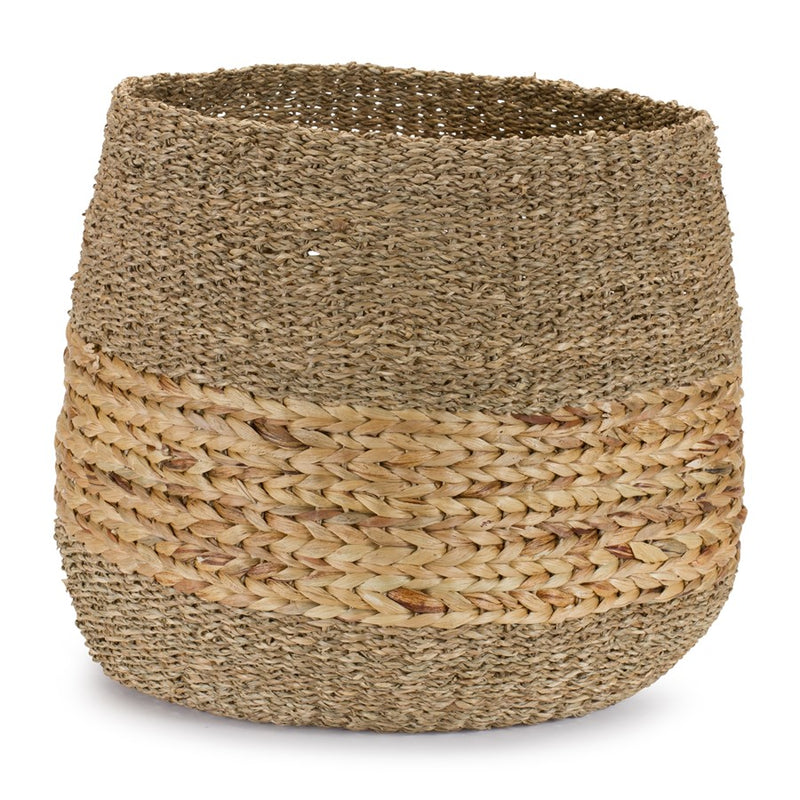 Melrose International Woven Basket/Wicker Accent, Set of 2, Beige