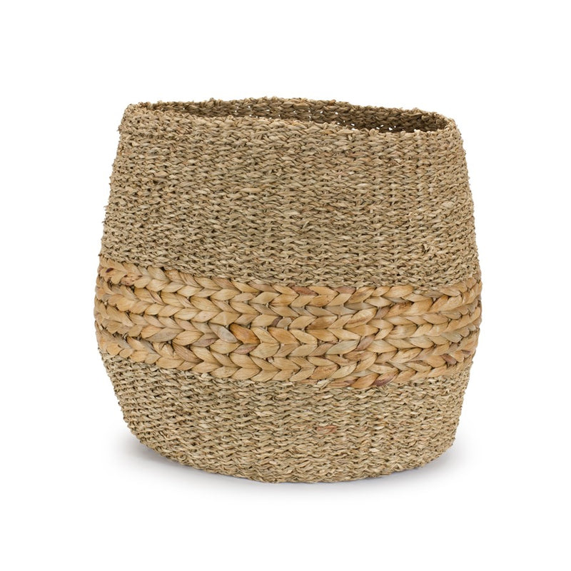 Melrose International Woven Basket/Wicker Accent, Set of 2, Beige