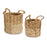 Melrose International Seagrass Basket/Handles, Set of 2, Tan - 83577DS