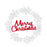 Melrose Metal Cut Out Merry Christmas Wreath 19.25"D, Red/White - 83627DS