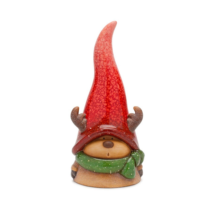 Melrose Whimsical Terra Cotta Winter Animal Decor, Set of 3, Red/Blue