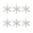 Melrose Int. Washeden Snowflake Ornament, Set of 6, White - 83665DS