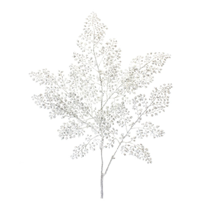 Melrose International Silver Mini Leaf Spray, Set of 6, White
