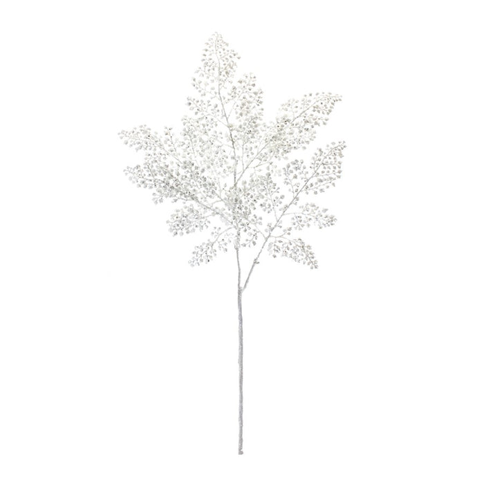 Melrose International Silver Mini Leaf Spray, Set of 6, White
