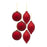 Melrose International Red Glass Ball/Onion Ornament, Set of 6 - 83721DS