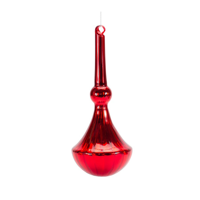 Melrose International Modern Red Finial Drop Ornament, Set of 6