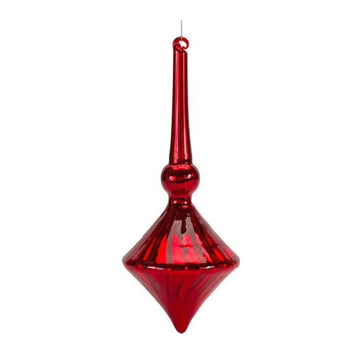 Melrose International Modern Red Finial Drop Ornament, Set of 6