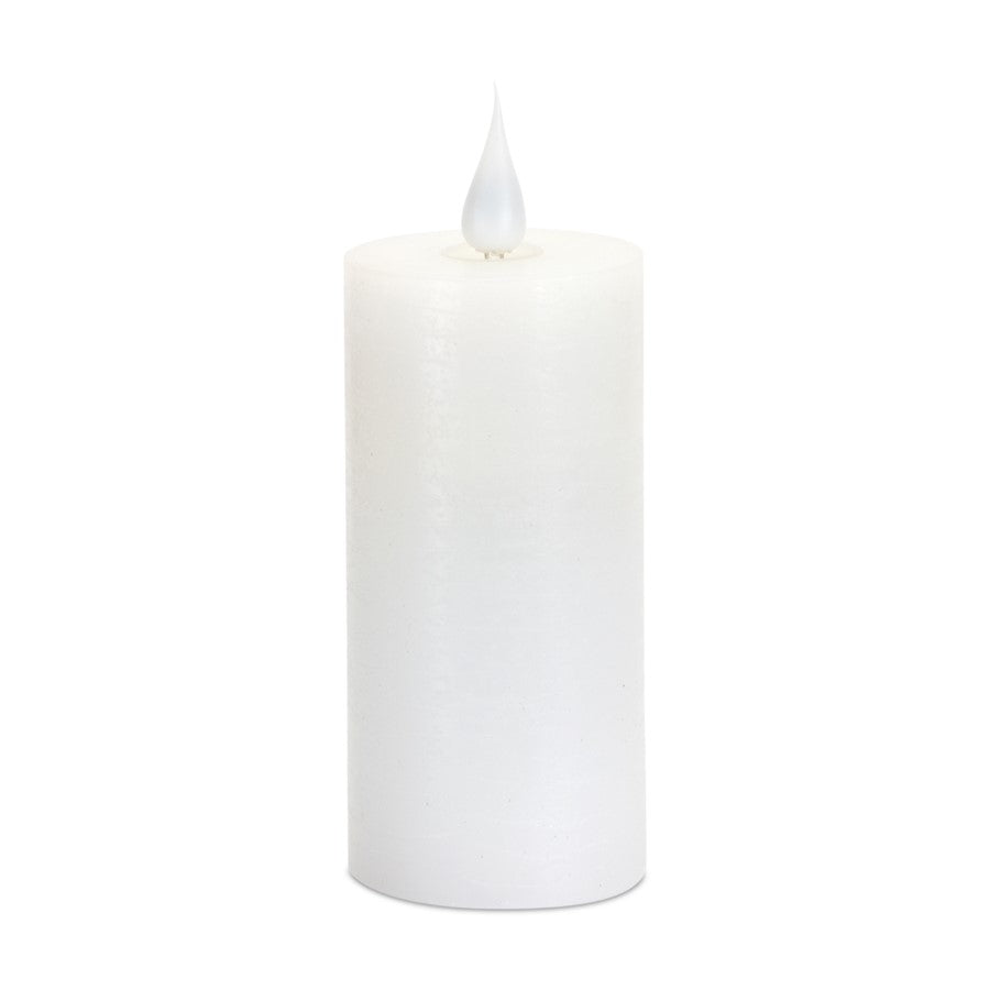 Melrose International White LED Designer Wax Candle/Moving Flame - 83747DS