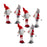 Melrose Plush Standing Gnome Skier, Set of 6, Grey/Red/White - 83750DS