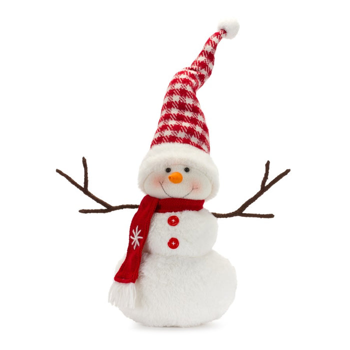 Melrose Plush Snowman Shelf Sitter/Hat/Scarf Accent, Set of 4, Black