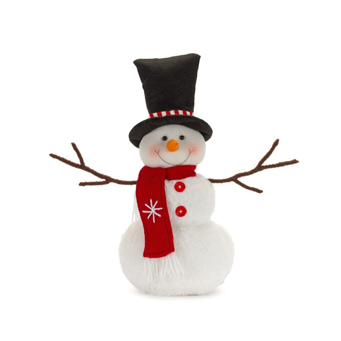 Melrose Plush Snowman Shelf Sitter/Hat/Scarf Accent, Set of 4, Black