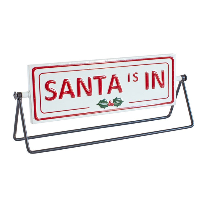 Melrose Reversible Christmas Sentiment Metal Table Sign, Set of 2, Red