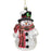 Melrose International Plush Snowman Ornament, Set of 6, White/Black - 83922DS