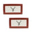 Melrose International Winter Plaid Deer Platter, Set of 2, Red/White - 83985DS
