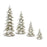 Melrose International Frosted Pine Tree Decor/Silver, Set of 4, Silver - 84004DS