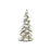 Melrose International Frosted Pine Tree Decor/Silver, Set of 4, Silver