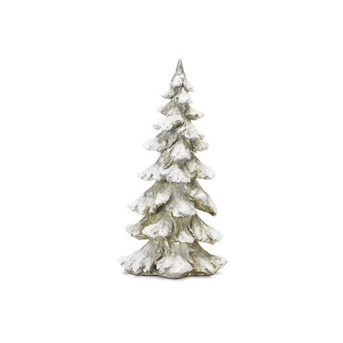 Melrose International Frosted Pine Tree Decor/Silver, Set of 4, Silver