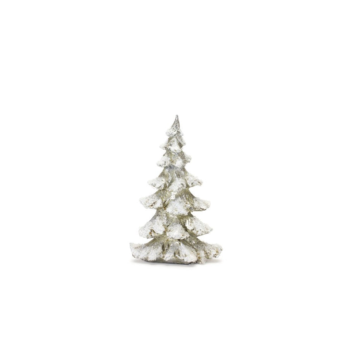 Melrose International Frosted Pine Tree Decor/Silver, Set of 4, Silver
