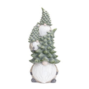 Melrose Stone Holiday Gnome Stack/Pine Tree Hat 23.25"H, Green/White - 84149DS