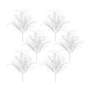 Melrose International White Glitter Twig Bush, Set of 6 - 84213DS