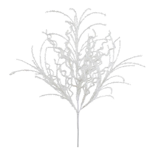 Melrose International White Glitter Twig Bush, Set of 6