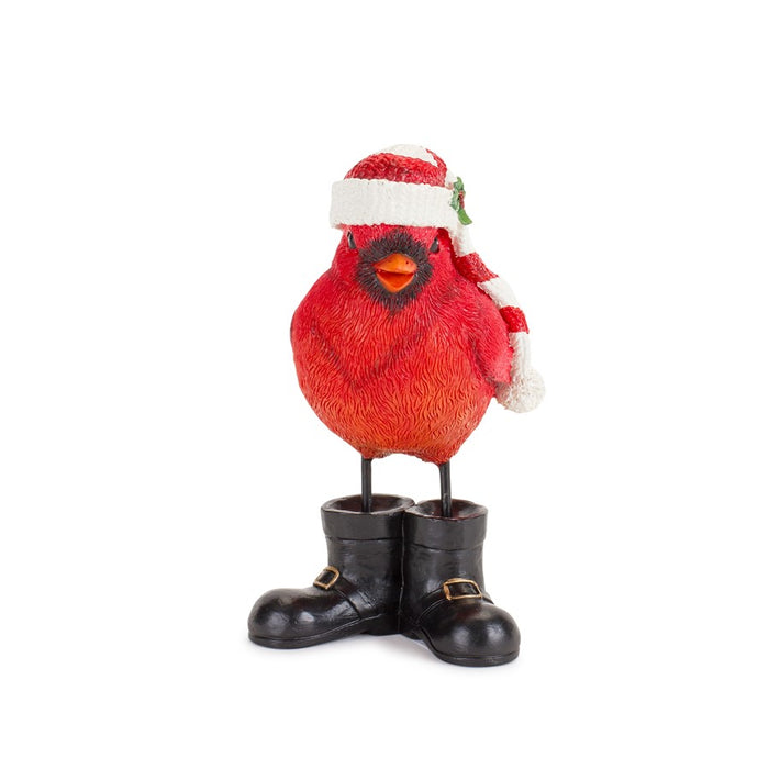 Melrose Winter Cardinal Bird Figurine/Santa Boots/Hat, Set of 3, Red/B