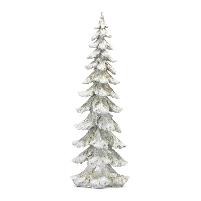 Melrose Flocked Snowy Silver Holiday Tree Decor 26"H, Silver - 84275DS