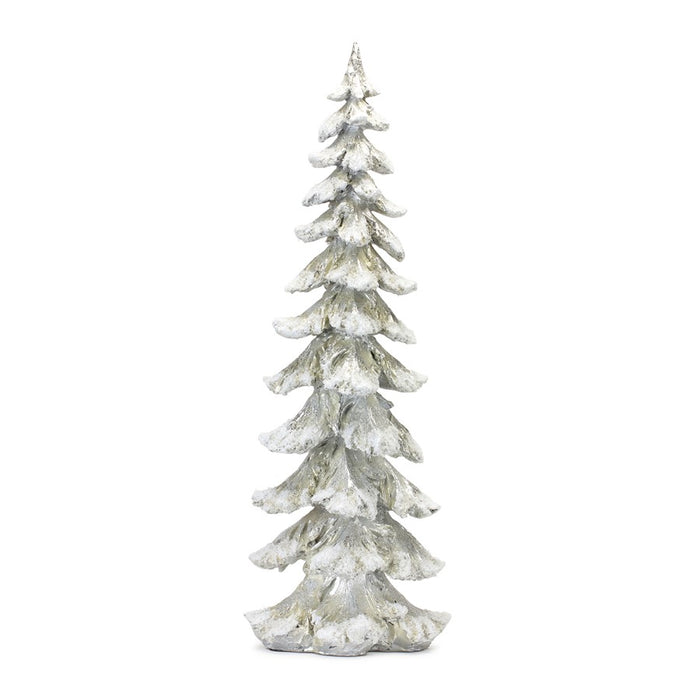 Melrose Flocked Snowy Silver Holiday Tree Decor 26"H, Silver - 84275DS